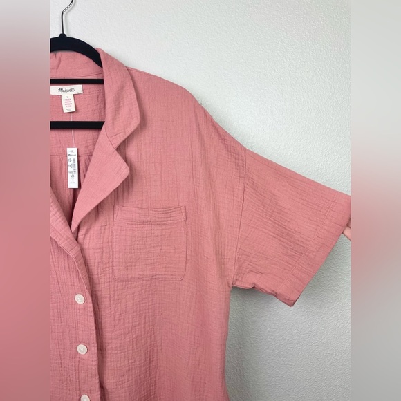 NWT Madewell Women's Large Lightespun Oversized Short Sleeve Pajama Top Rose PJ - Picture 7 of 14